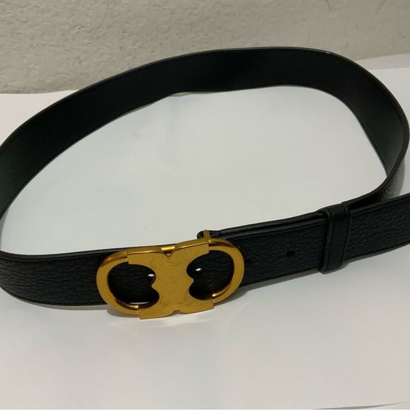 Tory Burch Gemini Belt Black Medium 1.5 inch width Rare main image 2
